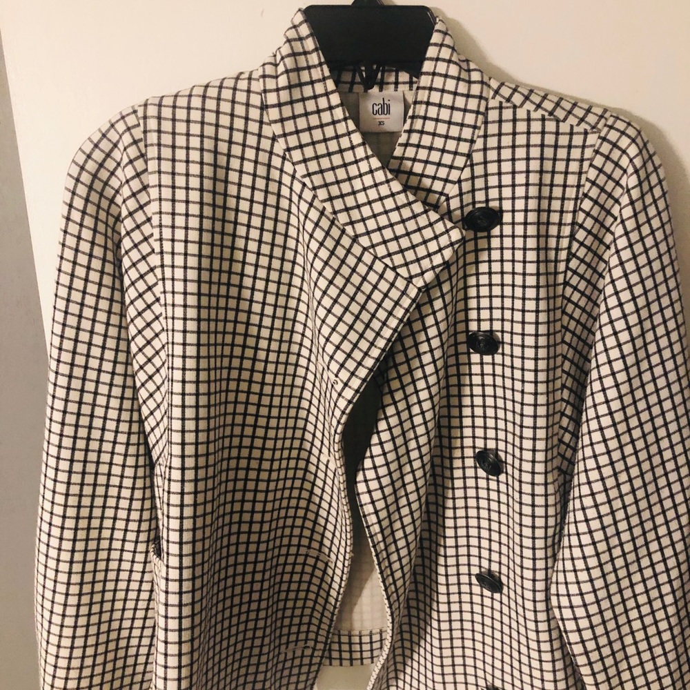 Cabi window pane plaid jacket - XS